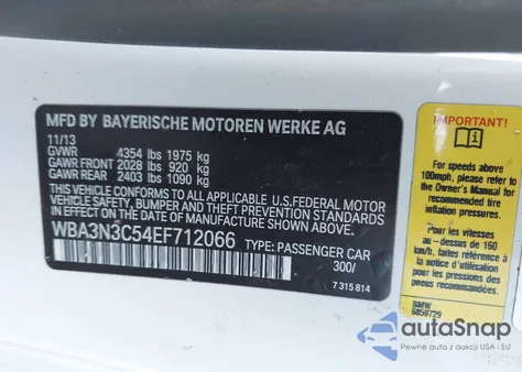 2014 BMW 428 I from USA, damaged, VIN WBA3N3C54EF712066